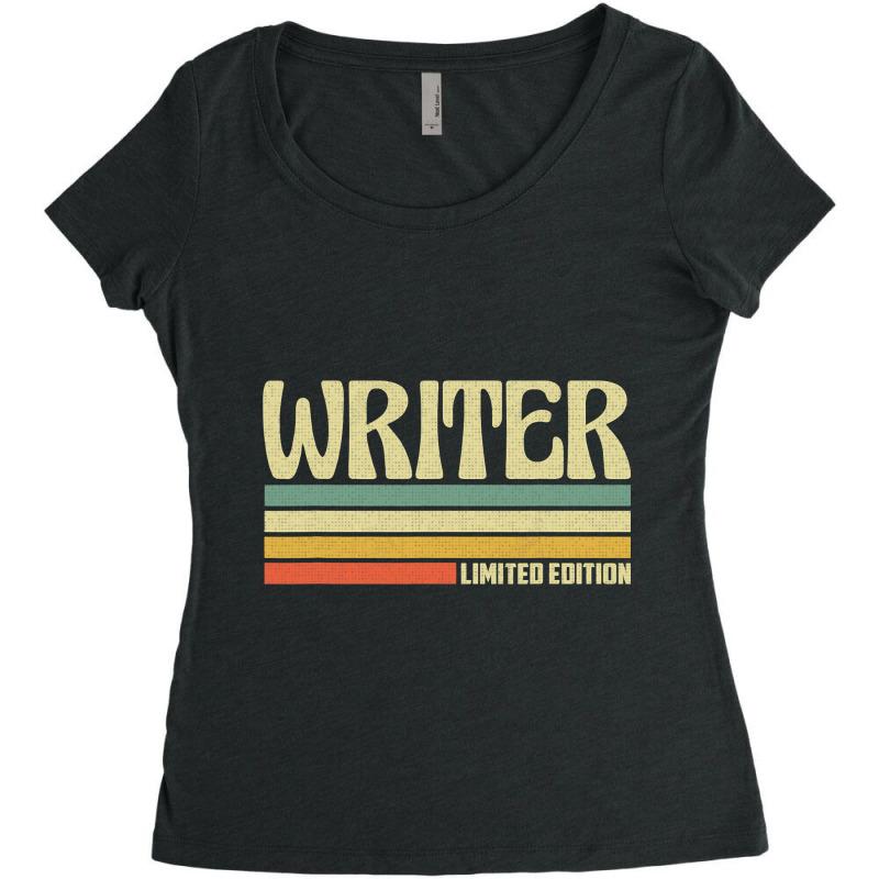 Retro Writer Profession Job Title Co Worker Idea Women's Triblend Scoop T-shirt by JanChao | Artistshot