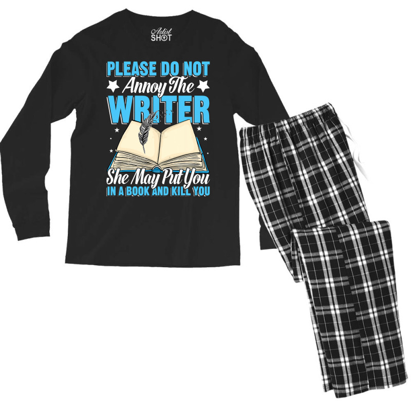 Please Do Not Annoy Funny Novelist Writer Author W Men's Long Sleeve Pajama Set by BelleAldrich | Artistshot