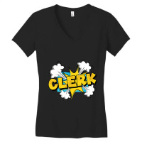 Retro Graphic Bank Clerk Bookkeeper Bank Employee  Women's V-neck T-shirt | Artistshot