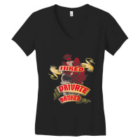 Private Banker Inked Skull Red Roses Tattoo Women's V-neck T-shirt | Artistshot