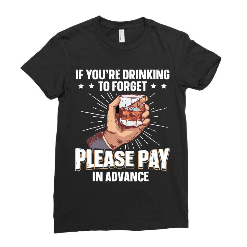 Please Pay In Advance Funny Bartender 2 Ladies Fitted T-Shirt by AngelikaBeckner | Artistshot