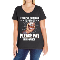 Please Pay In Advance Funny Bartender 2 Ladies Curvy T-shirt | Artistshot