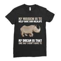 Rhinoceros Rhino Rhinocerotidae Unicorn Horn Prese Ladies Fitted T-shirt | Artistshot