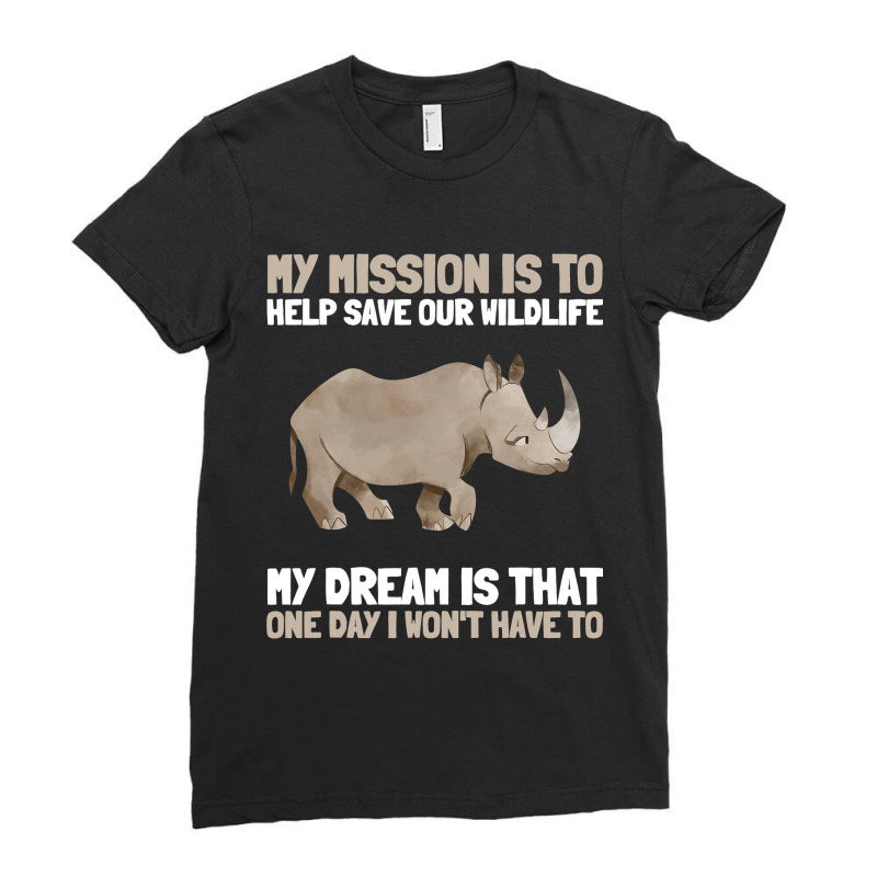 Rhinoceros Rhino Rhinocerotidae Unicorn Horn Prese Ladies Fitted T-Shirt by BayleyMessnz | Artistshot