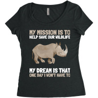 Rhinoceros Rhino Rhinocerotidae Unicorn Horn Prese Women's Triblend Scoop T-shirt | Artistshot