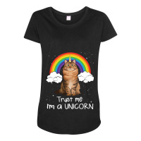 Rainbow Siberian Trust Me Im A Unicorn Cat Maternity Scoop Neck T-shirt | Artistshot