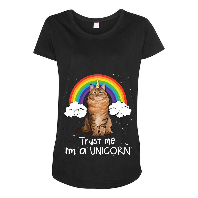 Rainbow Siberian Trust Me Im A Unicorn Cat Maternity Scoop Neck T-shirt by MarquisGoldsmith | Artistshot