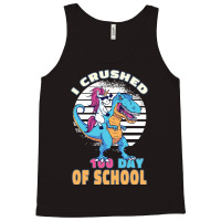 Retro I Crushed 100 Days Of School Unicorn Trex Bo Tank Top | Artistshot