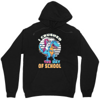 Retro I Crushed 100 Days Of School Unicorn Trex Bo Unisex Hoodie | Artistshot