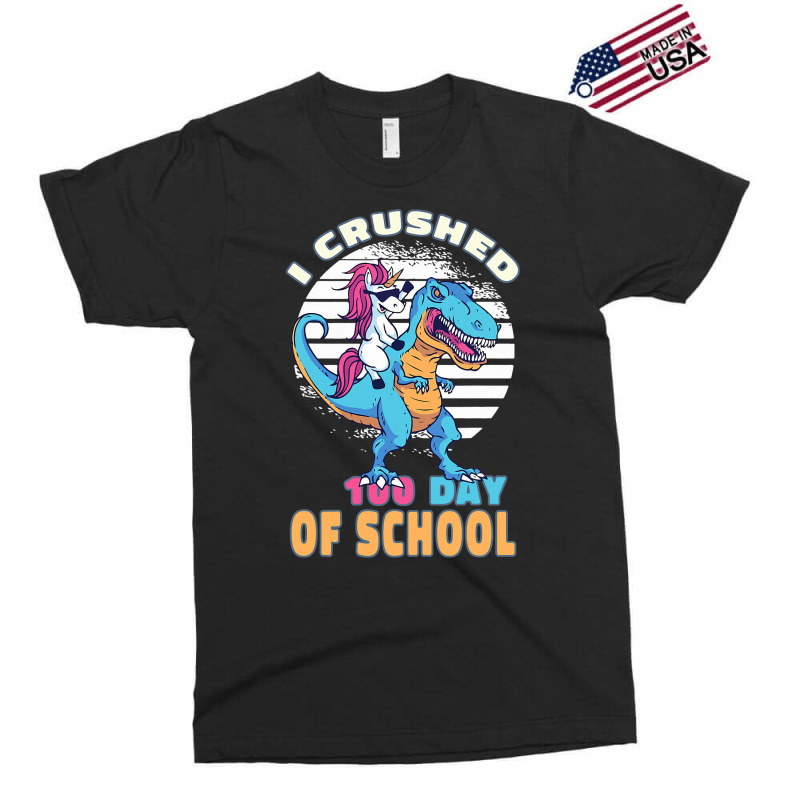 Retro I Crushed 100 Days Of School Unicorn Trex Bo Exclusive T-shirt by MarquisGoldsmith | Artistshot