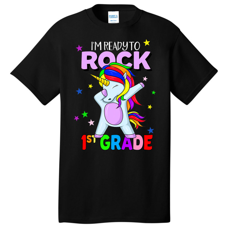 Rock 1st Grade Dabbing Unicorn Girls Back To Schoo Basic T-shirt by AlicenHewlett | Artistshot