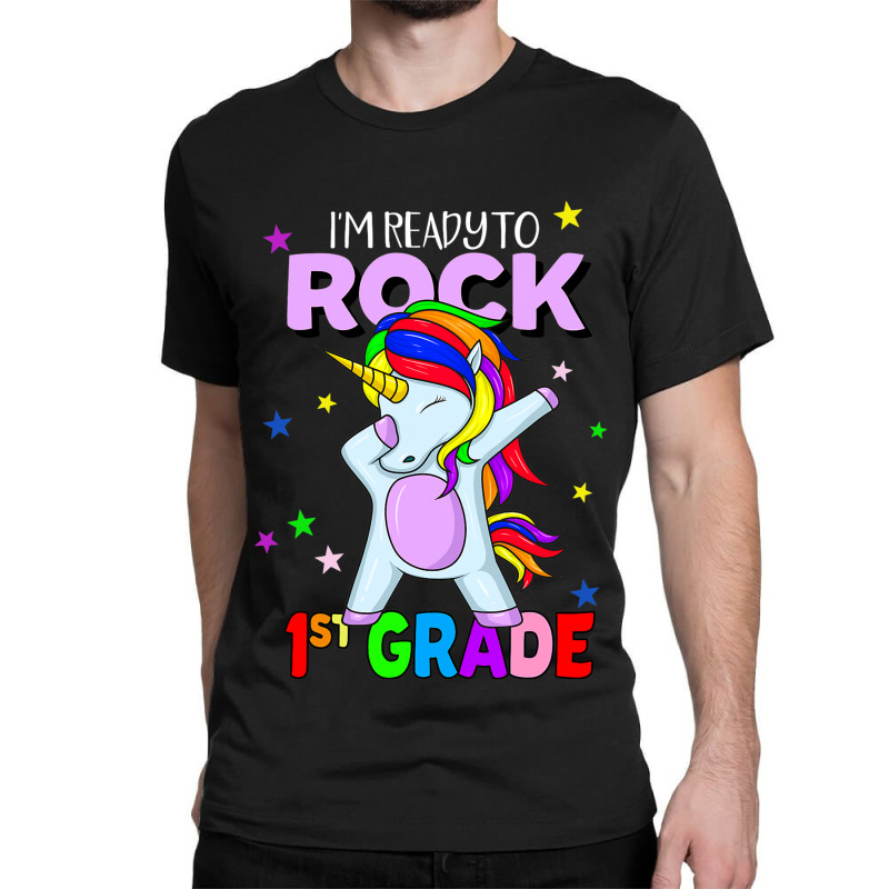 Rock 1st Grade Dabbing Unicorn Girls Back To Schoo Classic T-shirt by AlicenHewlett | Artistshot