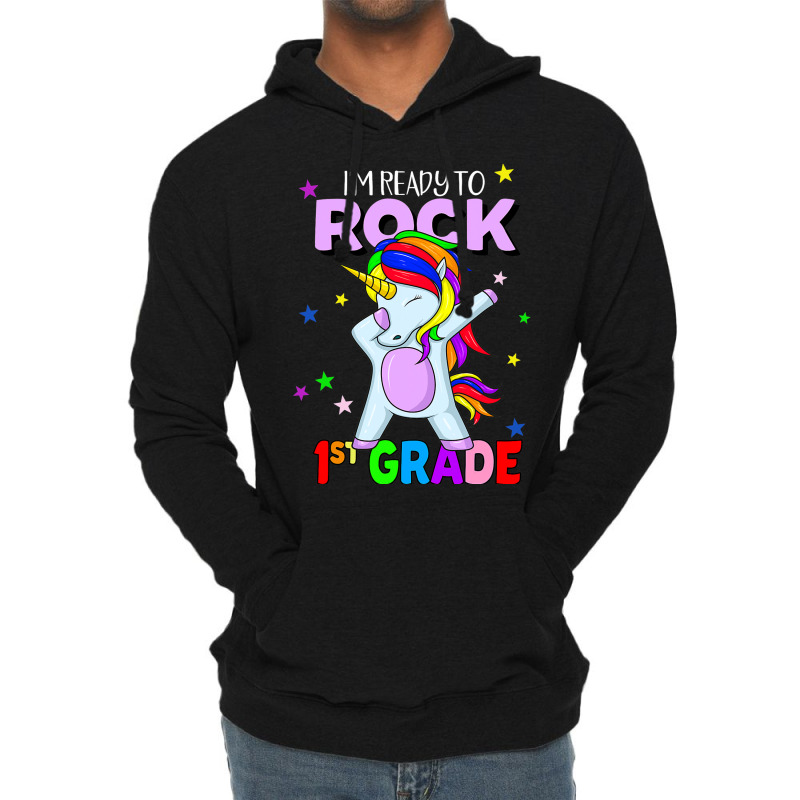 Rock 1st Grade Dabbing Unicorn Girls Back To Schoo Lightweight Hoodie by AlicenHewlett | Artistshot