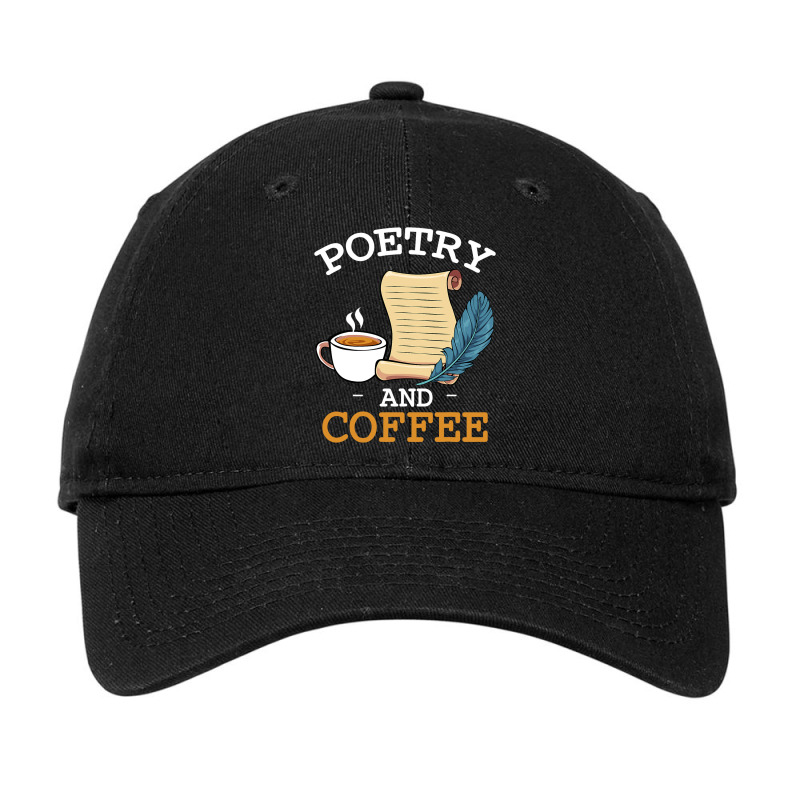 Poetry And Coffee Writer Novel Book Reading Adjustable Cap by RebeccaBradi | Artistshot