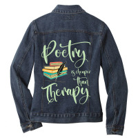 Poetry Enthusiast Book Literature Writer Novelist  Ladies Denim Jacket | Artistshot