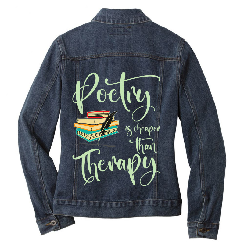 Poetry Enthusiast Book Literature Writer Novelist  Ladies Denim Jacket by LamarGastong | Artistshot