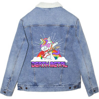 Rock Music Deat Metal Metal Unicorn Musician Guita Unisex Sherpa-lined Denim Jacket | Artistshot