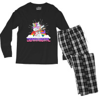 Rock Music Deat Metal Metal Unicorn Musician Guita Men's Long Sleeve Pajama Set | Artistshot