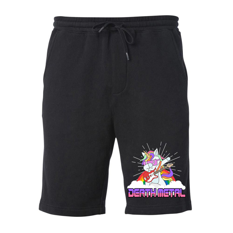 Rock Music Deat Metal Metal Unicorn Musician Guita Fleece Short | Artistshot