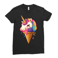 Rainbow Unicorn Ice Cream Ladies Fitted T-shirt | Artistshot