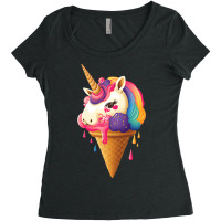 Rainbow Unicorn Ice Cream Women's Triblend Scoop T-shirt | Artistshot