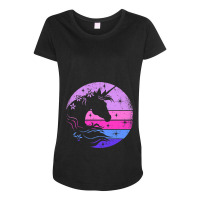 Retro Unicorn Bling Fairytale Lover Unicorn Fantas Maternity Scoop Neck T-shirt | Artistshot