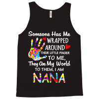 Autism Nana T  Shirt Wrapped Around Their Little Finger Autism Nana T Tank Top | Artistshot