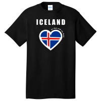 Ice Land Funny Flag Internationally Basic T-shirt | Artistshot