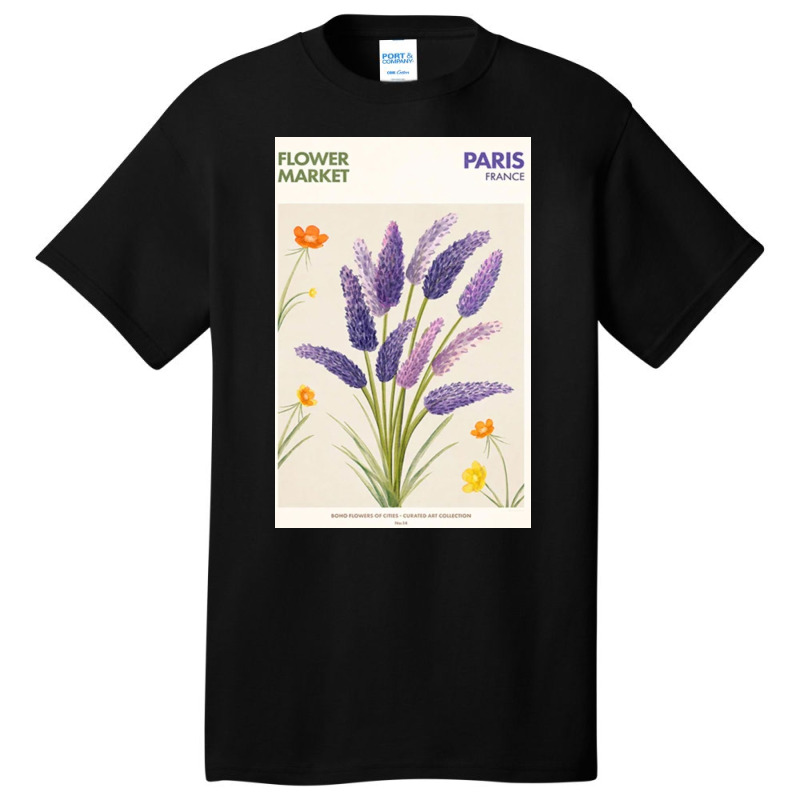 Flower Market - Purple Flower Paris Basic T-shirt by DorothyDecker | Artistshot