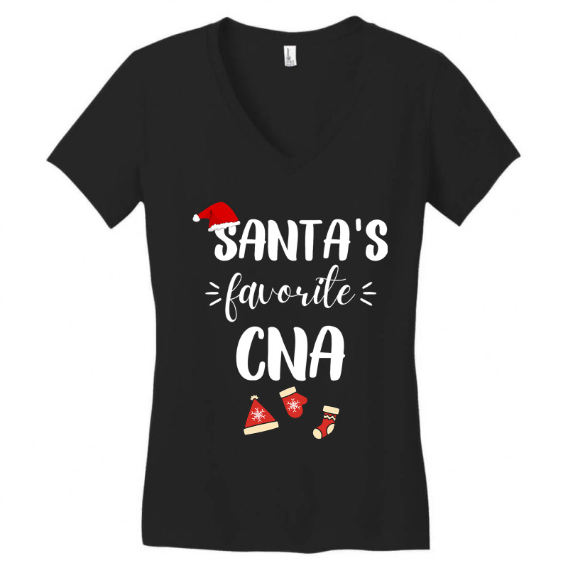 Santas Favorite Cna Certified Nursing Assistant Ch Women's V-Neck T-Shirt by SweetCurl | Artistshot