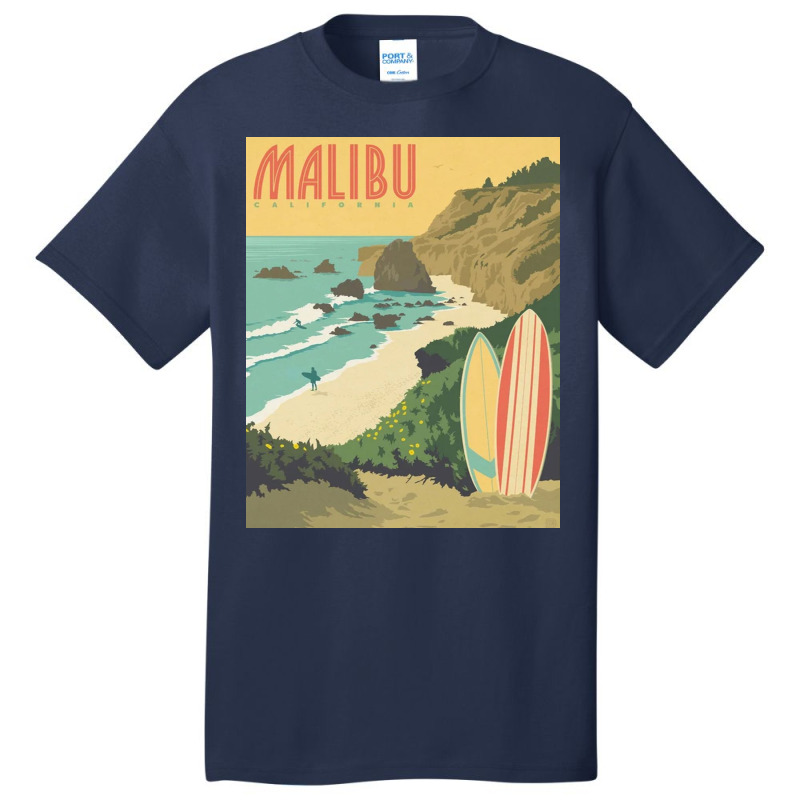 Malibu Calivornia Beach Basic T-shirt by Mariartin | Artistshot