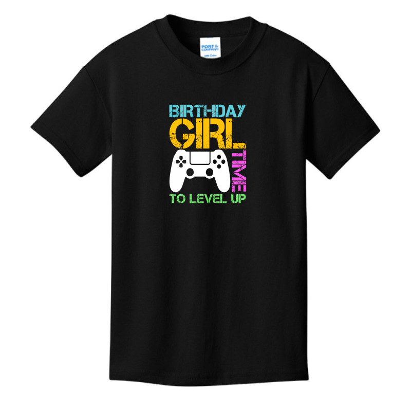 Birthday Girl Time To Level Up Funny Retro Video Gamer T-shirt Basic Youth T-shirt | Artistshot