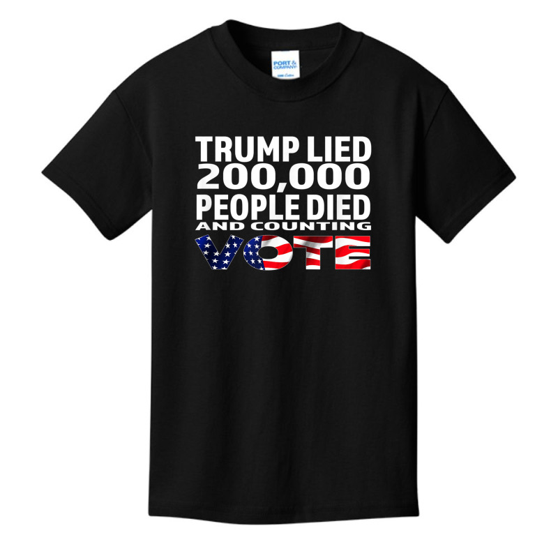 Trump Lied 200,000 People Died And Counting Basic Youth T-shirt by kakashop | Artistshot