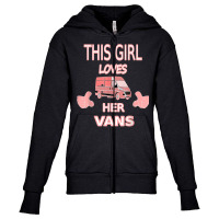 Girls Love Vans Shirt Gift For Girls Who Love To Drive Vans Youth Zipper Hoodie | Artistshot