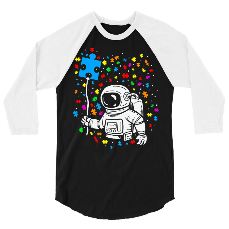 Autism T  Shirt Astronaut Balloon Autism Space T  Shirt 3/4 Sleeve Shirt by abigayle98988 | Artistshot