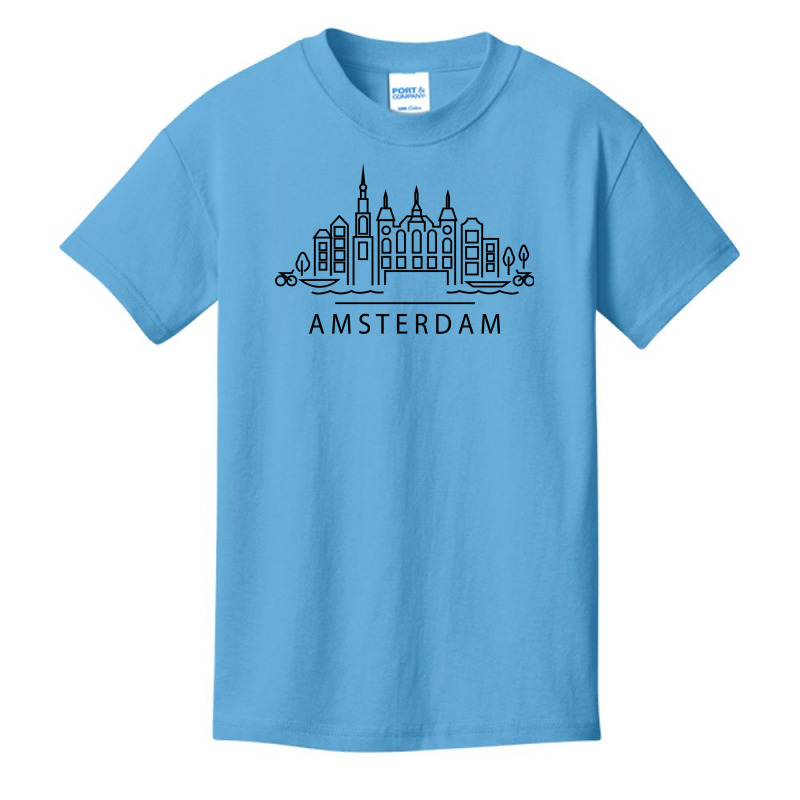 Amsterdam Line Art Basic Youth T-shirt by catizinet | Artistshot