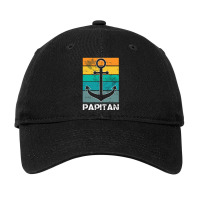 Captain Papa Fathers Day Retro Boat Anchor Sailor  Adjustable Cap | Artistshot