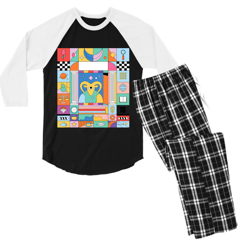 Capricorn Colourful Zodiac Sign Horoscope Astrolog Men's 3/4 Sleeve Pajama Set | Artistshot