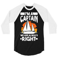 Captain Sailing Boat Boater Sailor Captain 4 3/4 Sleeve Shirt | Artistshot