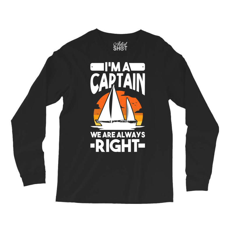 Captain Sailing Boat Boater Sailor Captain 4 Long Sleeve Shirts by AamiraMelon | Artistshot