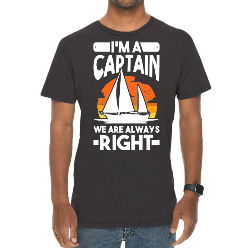 Captain Sailing Boat Boater Sailor Captain 4 Vintage T-Shirt by AamiraMelon | Artistshot