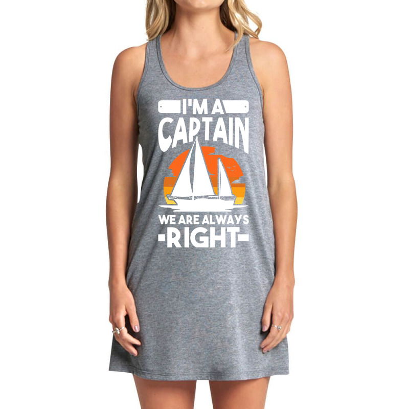 Captain Sailing Boat Boater Sailor Captain 4 Tank Dress by AamiraMelon | Artistshot