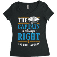 Boat Captain Motorboat Boating Sailing Sailor Boat Women's Triblend Scoop T-shirt | Artistshot