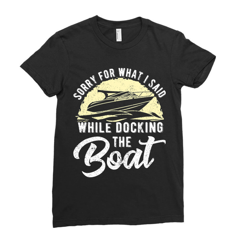 Boat Captain Motorboat Boating Sailing Sailor Boat Ladies Fitted T-Shirt by Vibrantora | Artistshot