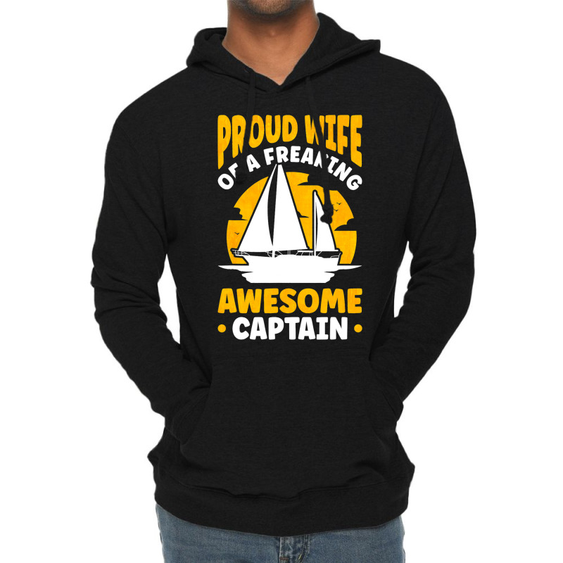 Captains Wife Sailing Boat Boater Sailor Captain 2 Lightweight Hoodie | Artistshot