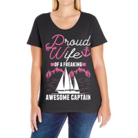 Captains Wife Sailing Boat Boater Sailor Captain Ladies Curvy T-shirt | Artistshot