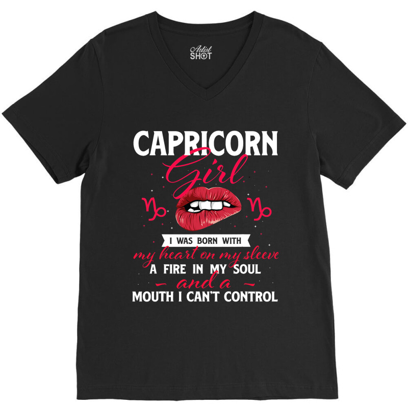 Capricorn Girl Horoscope Astrology Zodiac Sign Bir V-neck Tee | Artistshot