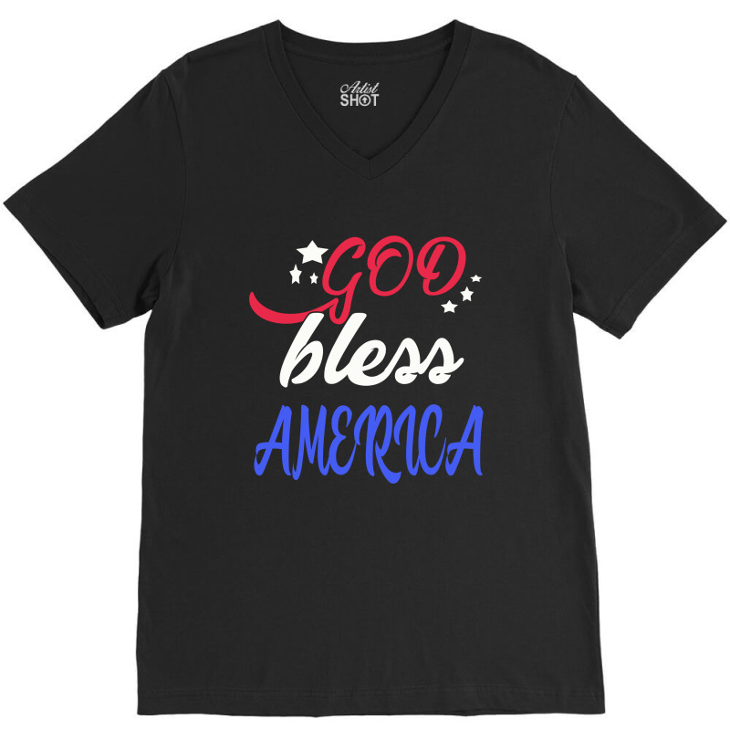 God Bless America Patriotic Usa V-neck Tee | Artistshot