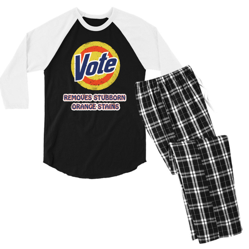 Anti Trump Vote Vintage Style Men's 3/4 Sleeve Pajama Set | Artistshot
