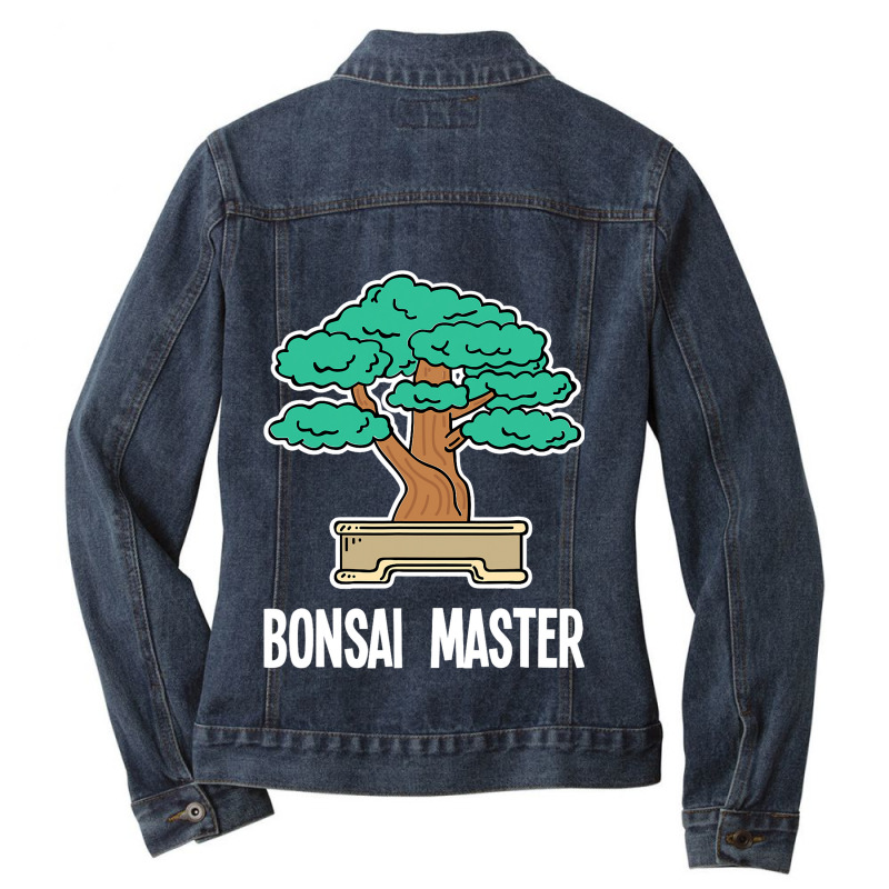 Bonsai Tree Design For Miniature Plants Fans Bonsa Ladies Denim Jacket by DilynnRinker | Artistshot